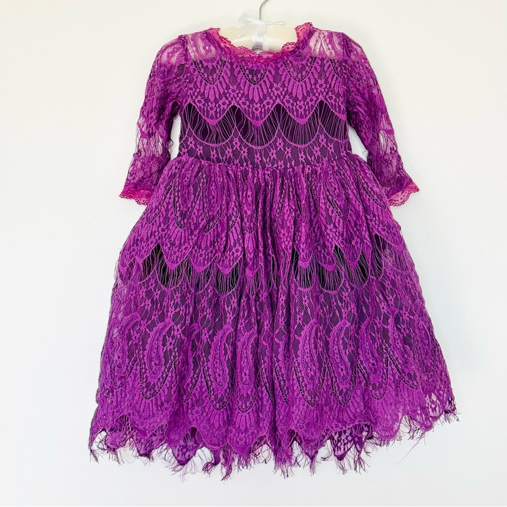 Trish Scully Purple Lace Party Dress for girls sz 4